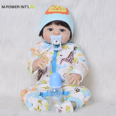 22 Inch 55 cm Full Body Silicone Vinyl Reborn Doll Lifelike Baby Boy Doll