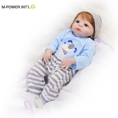 22 Inch 55 cm Full Body Silicone Vinyl Reborn Doll Lifelike Anatomically Correct Baby Boy Doll